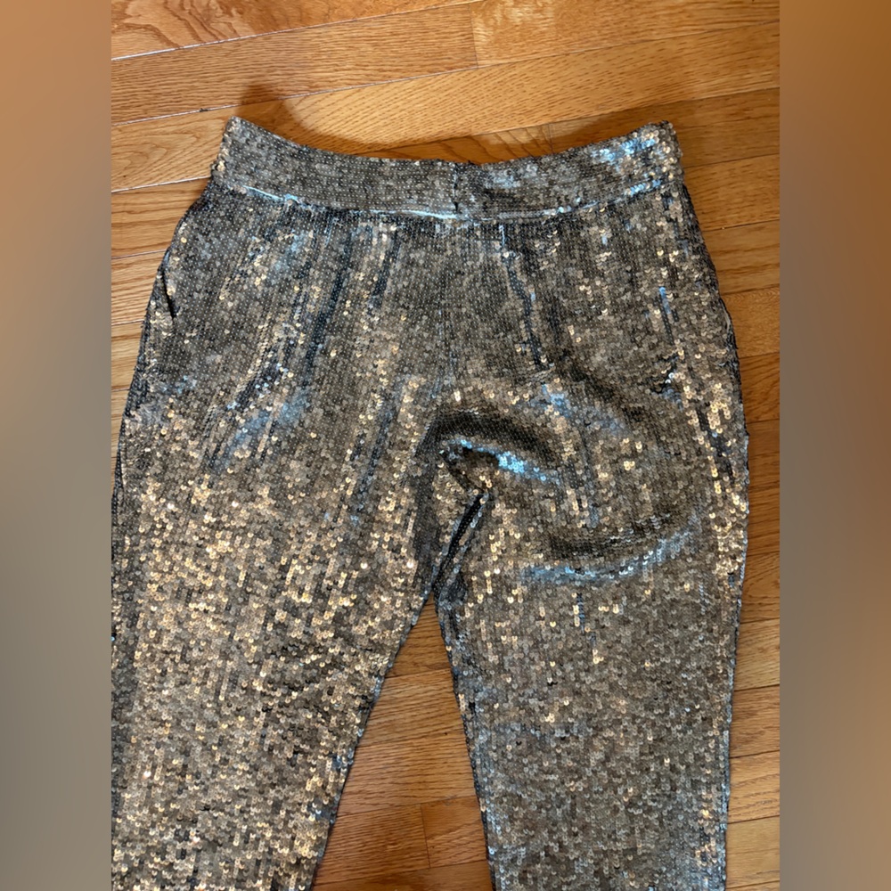 Alice + Olivia Metallic Sequin trouser Pants size 6 - Picture 8 of 8